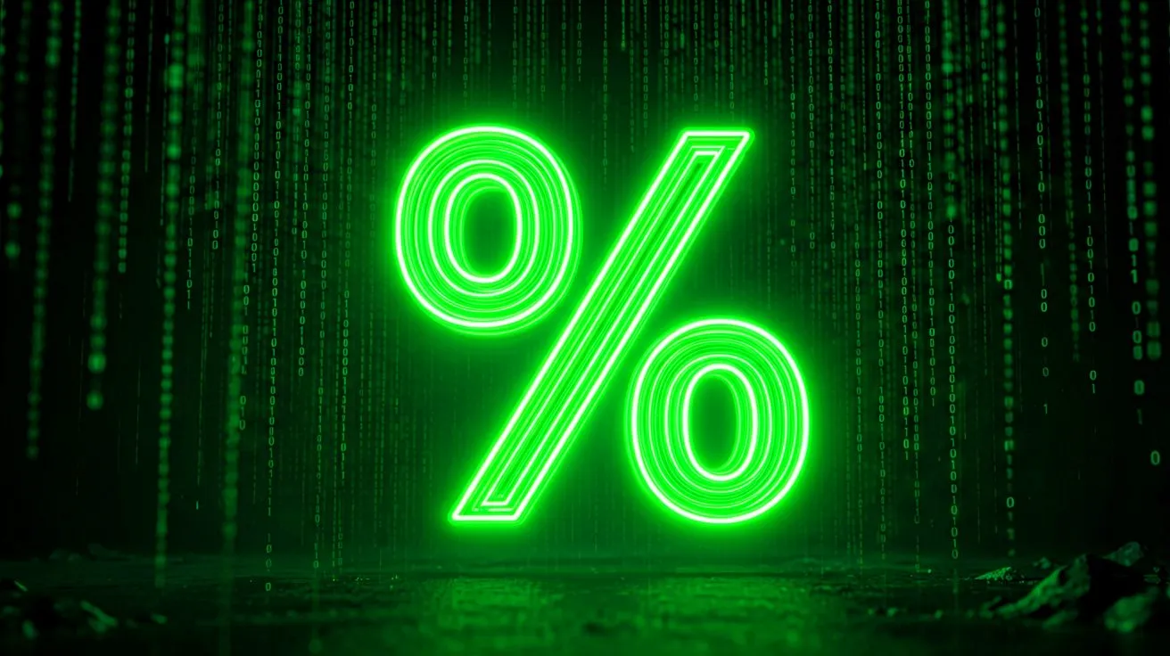 Neon percentage symbol representing bonus playthrough