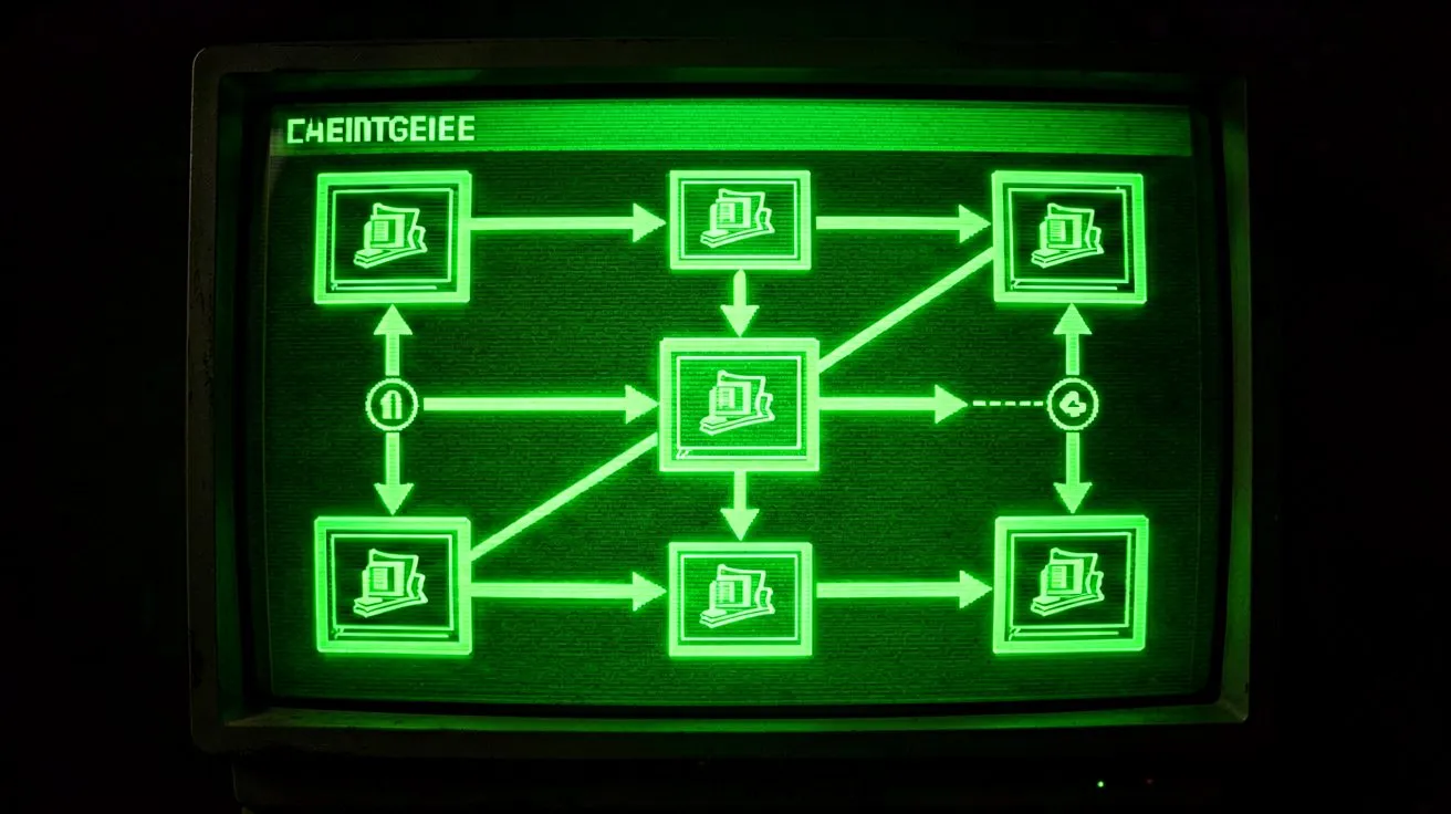 Digital cashier deposit flow diagram in terminal green