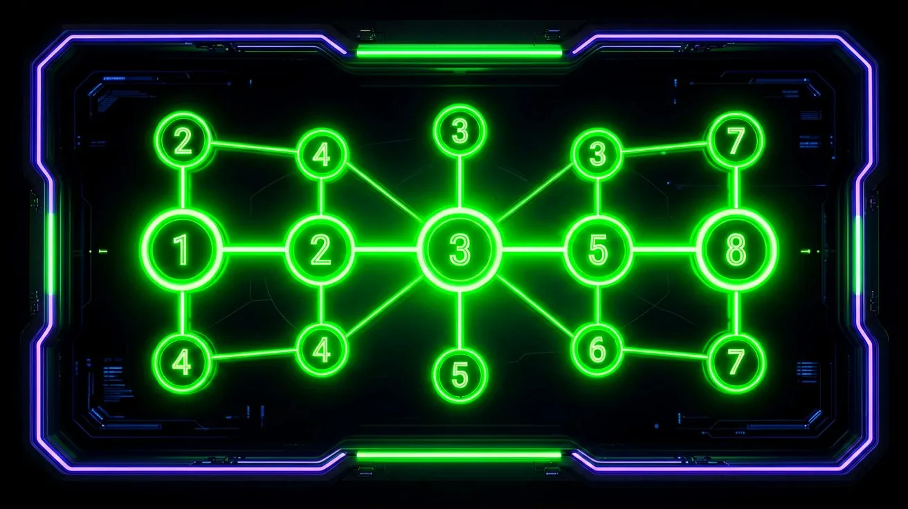 Neon step-indicator HUD for casino signup process